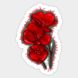 Poem and flowers Sticker